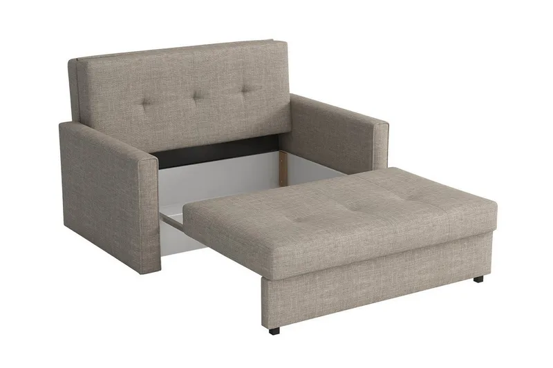 Denegal 2-sits liten bäddsoffa i Plysch - Beige - Products - Möbler - Soffa - Bäddsoffa - 2 sits bäddsoffa