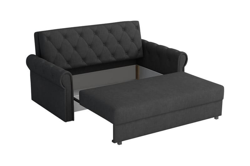 Denegal 2-sits liten bäddsoffa i Plysch - Blå - Products - Möbler - Soffa - Bäddsoffa - 2 sits bäddsoffa