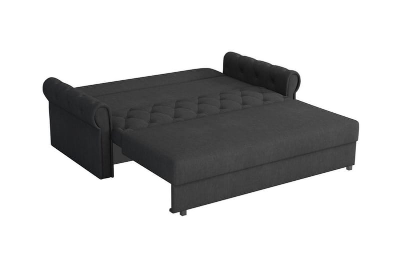 Denegal 2-sits liten bäddsoffa i Plysch - Grå - Products - Möbler - Soffa - Bäddsoffa - 2 sits bäddsoffa
