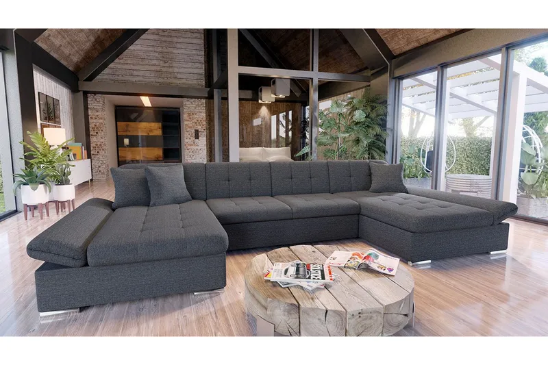 Dewitt 6-sits Bäddsoffa - Mörkgrå - Products - Möbler - Soffa - Bäddsoffa - U bäddsoffa