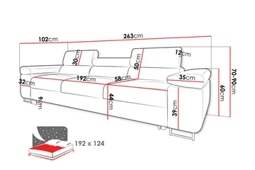 Gabina Bäddsoffa 3-sits i Manchester - Brun - Products - Möbler - Soffa - Bäddsoffa - 3 sits bäddsoffa
