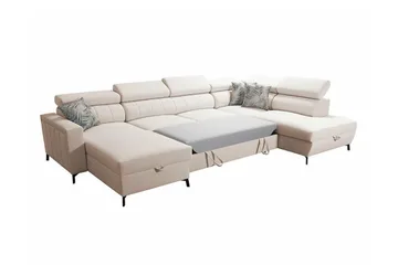 Galbally 5-sits Hörnbäddsoffa Beige - Products - Möbler - Soffa - Bäddsoffa - Bäddsoffa divan