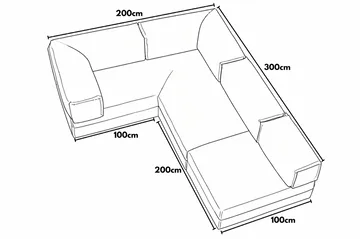 Jenor 4-sits Hörnbäddsoffa - Products - Möbler - Soffa - Bäddsoffa - Hörnbäddsoffa