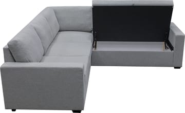 Hörnsoffa med bäddfunktion och förvaring - Grå - Products - Möbler - Soffa - Bäddsoffa - Hörnbäddsoffa