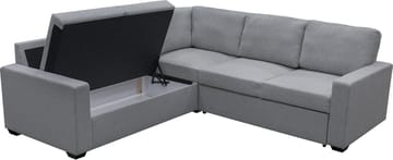 Hörnsoffa med bäddfunktion och förvaring - Grå - Products - Möbler - Soffa - Bäddsoffa - Hörnbäddsoffa