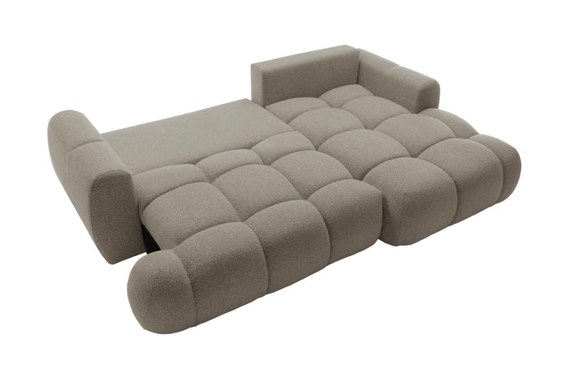 Handu Bäddsoffa med Divan 3-sits i Bouclé - Mörkgrå - Products - Möbler - Soffa - Bäddsoffa - Bäddsoffa divan