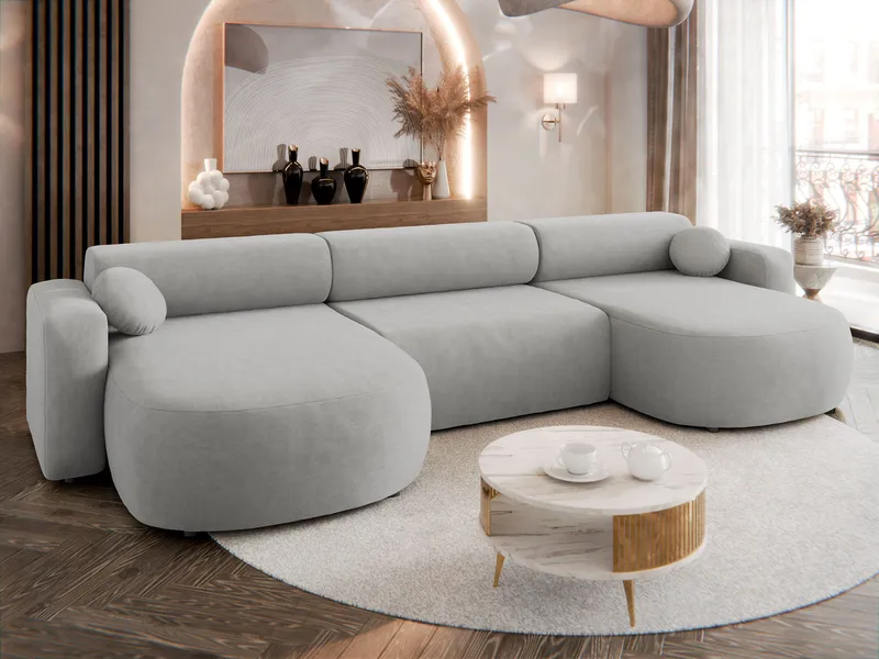 Hanish Bäddsoffa Dubbeldivan 5-sits - Grå - Products - Möbler - Soffa - Bäddsoffa - U bäddsoffa