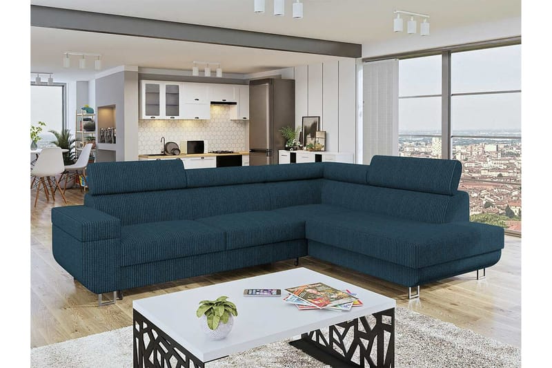 Kintore 3-sits Hörnbäddsoffa Dark blue - Products - Möbler - Soffa - Bäddsoffa - Hörnbäddsoffa