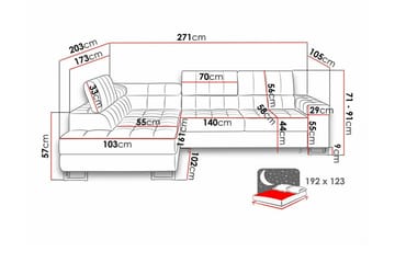 Kintore 3-sits Hörnbäddsoffa Ljusgrå - Products - Möbler - Soffa - Bäddsoffa - Hörnbäddsoffa