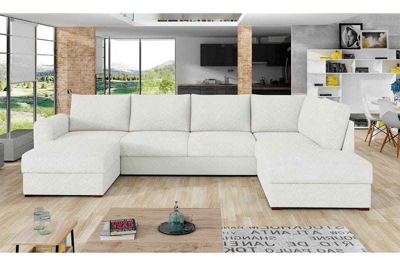 Kintore 4-sits Hörnbäddsoffa White - Products - Möbler - Soffa - Bäddsoffa - Bäddsoffa divan