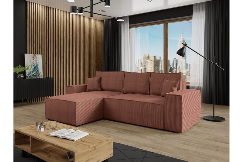 Knocklong 3-sits Hörnbäddsoffa - Rosa - Products - Möbler - Soffa - Bäddsoffa - Hörnbäddsoffa