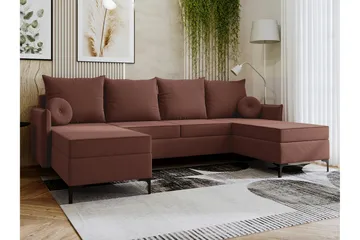 Knocklong 4-sits Hörnbäddsoffa - Rosa - Products - Möbler - Soffa - Bäddsoffa - Hörnbäddsoffa