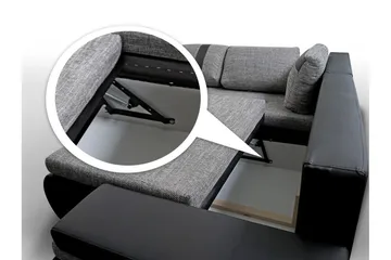 Lavona Divanbäddsoffa Mini Höger - Svart/Grå - Products - Möbler - Soffa - Bäddsoffa - Bäddsoffa längsbäddad