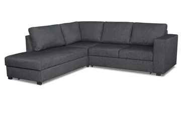 Leo Bäddsoffa 3-sits med Schäslong Vänster - Mörkgrå - Products - Möbler - Soffa - Bäddsoffa - Bäddsoffa divan