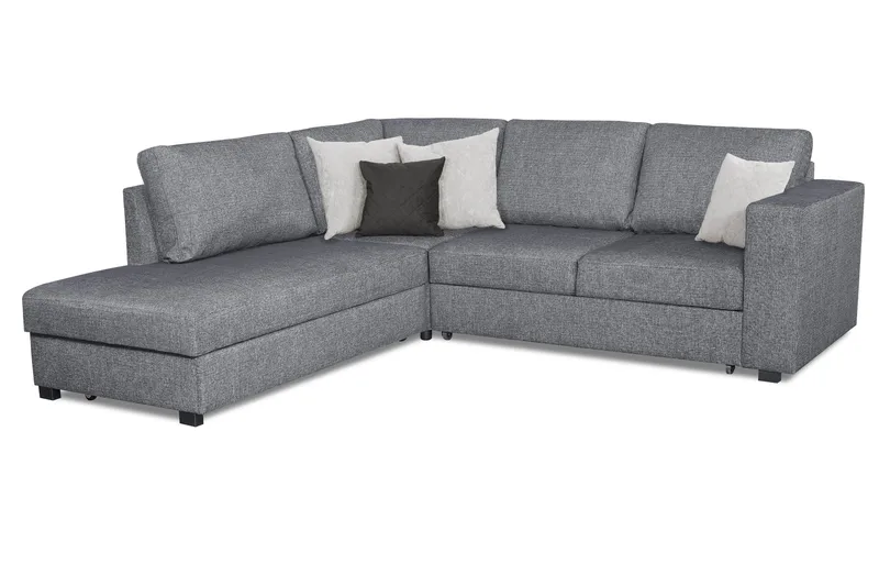 Leo Bäddsoffa 3-sits med Schäslong Vänster - Mellangrå - Products - Möbler - Soffa - Bäddsoffa - Bäddsoffa divan