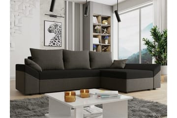 Midfeld 3-sits Hörnbäddsoffa Brown/Black - Products - Möbler - Soffa - Bäddsoffa - Bäddsoffa divan