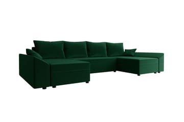Midfeld 4-sits Hörnbäddsoffa Dark green - Products - Möbler - Soffa - Bäddsoffa - Bäddsoffa längsbäddad