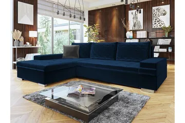Naoma 3-sits Hörnbäddsoffa Dark blue - Products - Möbler - Soffa - Bäddsoffa - Bäddsoffa divan