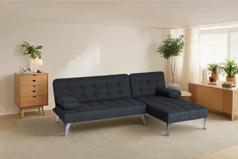 Neptun divansoffa bäddbar mörkgrått, Mörkgrå