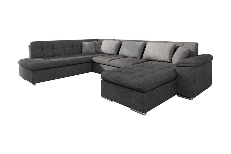 Niko U-Bäddsoffa 350x205x76 cm Divan Höger, Grå