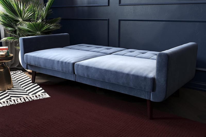 Nola 3-sits Bäddsoffa Sammet/Blå - Dorel Home - Products - Möbler - Soffa - Bäddsoffa - 3 sits bäddsoffa