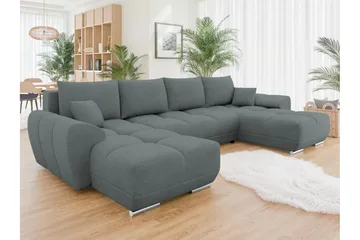 Simerly Bäddsoffa Dubbeldivan 4-sits - Mörkgrå - Products - Möbler - Soffa - Bäddsoffa - U bäddsoffa