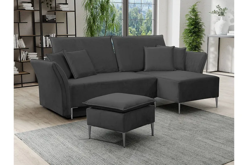 Staffin 3-sits Hörnbäddsoffa Dark grey - Products - Möbler - Soffa - Bäddsoffa - Bäddsoffa divan