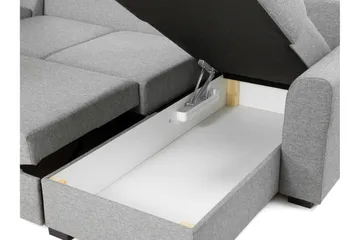 Taberk Bäddsoffa med Divan och Schäslong 4-sits i Chenille - Orange - Products - Möbler - Soffa - Bäddsoffa - Bäddsoffa divan