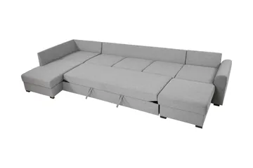 Taberk Bäddsoffa med Divan och Schäslong 5-sits i Bouclé - Rosa - Products - Möbler - Soffa - Bäddsoffa - Bäddsoffa divan