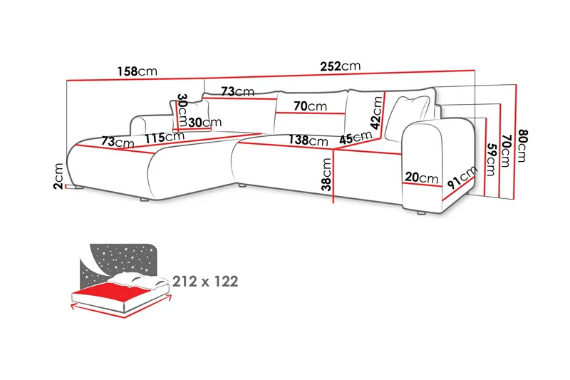Tacon Bäddsoffa m. Divan 3-sits - Beige - Products - Möbler - Soffa - Bäddsoffa - Bäddsoffa divan