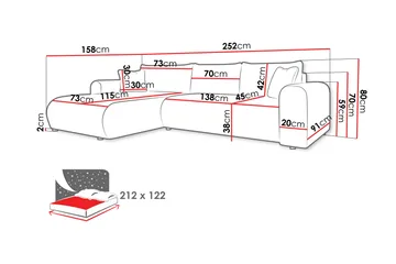 Tacon Bäddsoffa m. Divan 3-sits - Blå - Products - Möbler - Soffa - Bäddsoffa - Bäddsoffa divan