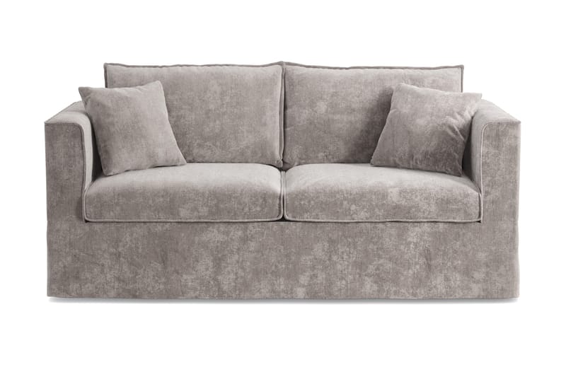 Travstad 3-sits Bäddsoffa med HVILA Bäddmadrass 140x200 cm Polyesterskum V ändbar Sommar & Vintersida och Tvättbar klädsel, Grå/Vit