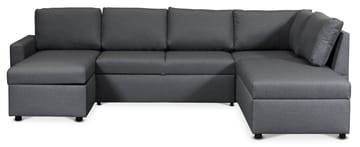 U soffa bäddsoffa grå med förvaring - Mörkgrå - Products - Möbler - Soffa - Bäddsoffa - Bäddsoffa divan