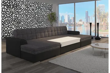 Ventolia Hörnbäddsoffa Universal - Grå/Svart - Products - Möbler - Soffa - Bäddsoffa - U bäddsoffa