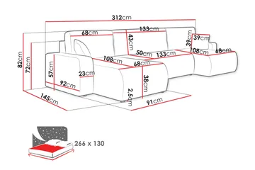 Barile Soffa Dubbeldivan 4-sits - Grön - Products - Möbler - Soffa - U-soffa
