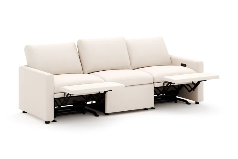 Barsele 3-sits Elektrisk Reclinersoffa - Beige - Products - Möbler - Soffa - Biosoffa & reclinersoffa