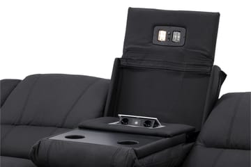 Reclinersoffa med hörn Comfort Living Singapore Reclinersoffa 3 sits Konstläder Black - Products - Möbler - Soffa - Biosoffa & reclinersoffa - 3 sits biosoffa & reclinersoffa