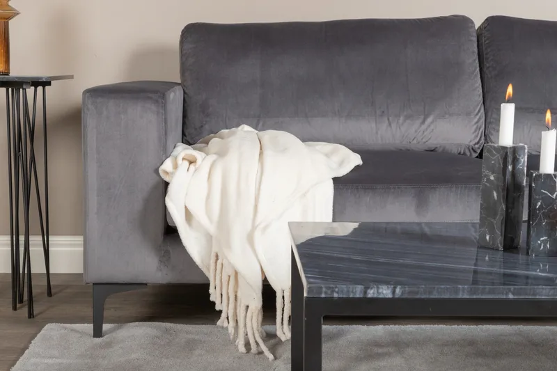 Bolero Sammetssoffa 3-sits - Mörkgrå - Products - Möbler - Soffa - 3 sits soffa