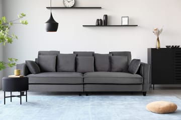 Brandy 4-sits soffa grå sammet - 270 cm bred och 114 cm djup - Mörkgrå - Products - Möbler - Soffa - Sammetssoffa