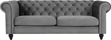 Chesterfieldsoffa 3-sits grå - Grå - Products - Möbler - Soffa - Chesterfield soffa