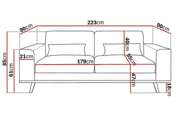 Copenhagen 3-sits Manchestersoffa - Mörkgrå - Products - Möbler - Soffa - 3 sits soffa