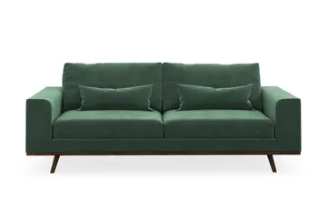 Copenhagen 3-sits Sammetssoffa - Mörkgrön - Products - Möbler - Soffa - 3 sits soffa