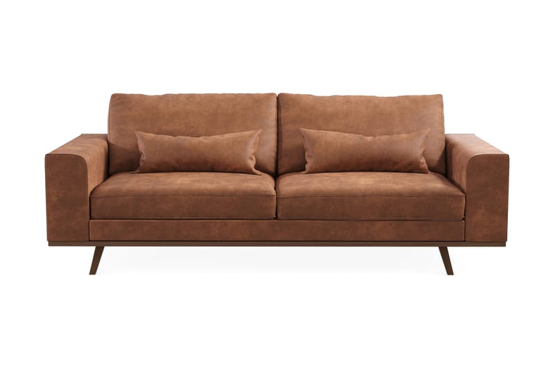 Copenhagen 3-sits Soffa i Konstläder, Brun