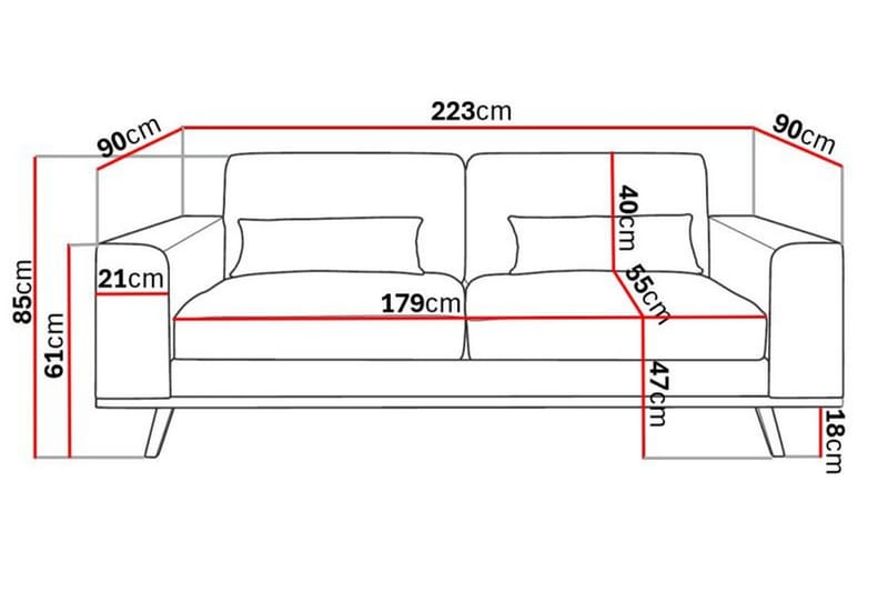 Copenhagen 3-sits Tygsoffa - Beige - Products - Möbler - Soffa - 3 sits soffa