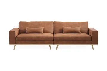 Copenhagen 4-sits Soffa i Konstläder, Brun