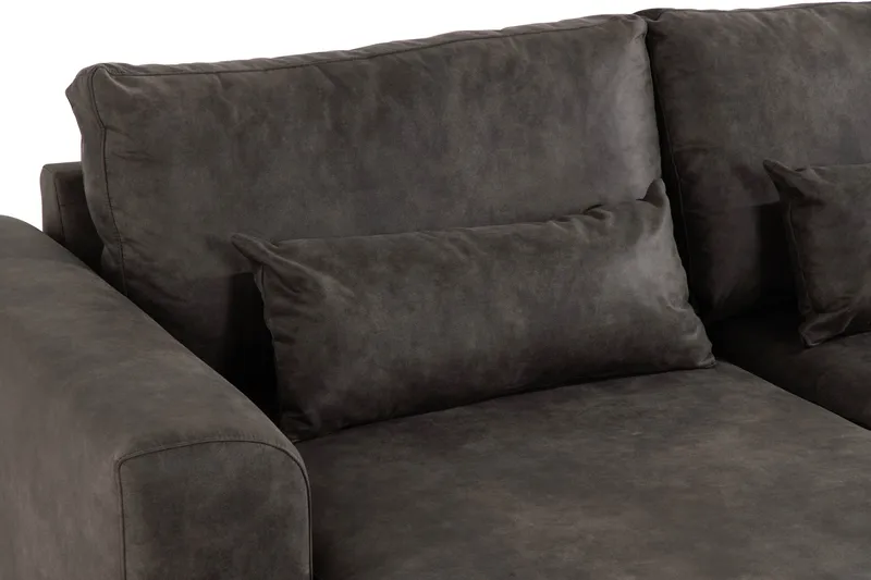 Copenhagen 5-sits Högervänd U-formad Soffa med Divan och Schäslong i Konstläder - Mörkgrå - Products - Möbler - Soffa - Skinnsoffa