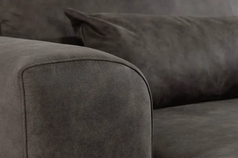 Copenhagen 5-sits Högervänd U-formad Soffa med Divan och Schäslong i Konstläder - Mörkgrå - Products - Möbler - Soffa - Skinnsoffa
