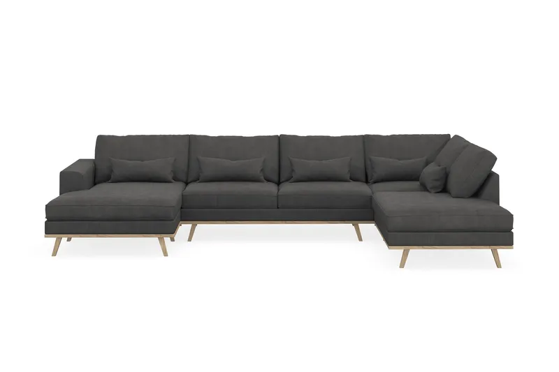 Copenhagen 5-sits Högervänd U-formad Soffa med Divan och Schäslong i Manchester - Mörkgrå - Products - Möbler - Soffa - U-soffa