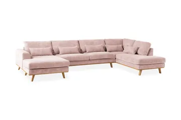 Copenhagen 5-sits Högervänd U-formad Soffa med Divan och Schäslong i Manchester - Rosa - Products - Möbler - Soffa - U-soffa