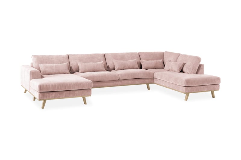 Copenhagen 5-sits Högervänd U-formad Soffa med Divan och Schäslong i Manchester - Rosa - Products - Möbler - Soffa - U-soffa